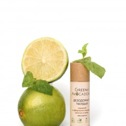 Дезодорант твердый содовый с эфирными маслами лимона и мяты, 10 гр. Greena Avocadova