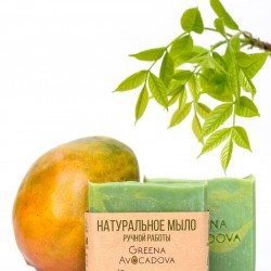 Мыло натуральное твердое Зеленое манго, 100 г. Greena Avocadova